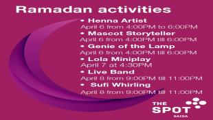 The Spot Saida  مركز سبوت صيدا التجاري  يعلن برنامج نشاطات الأسبوع الأخير لشهر رمضان المبارك
