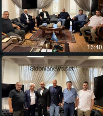 منسق المستقبل في الجنوب استقبل في صيدا  رئيس اقليم جزين الجديد في حزب الكتائب  كريستيان نصر على رأس  وفد