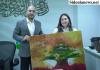 بالصور : الصيدلي عمر مرجان يهنّئ الرسامة ملكة العبد على فوزها بالمركز الأول في مسابقة أرز لبنان