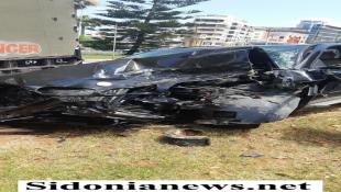 بالصور .. جريح وأضرار مادية في حادث سير عند دوار القناية