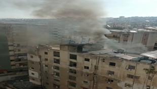 حريق في احدى الشقق السكنية في شارع دلاعه في صيدا وسحب الدخان غطت سماء المنطقة
