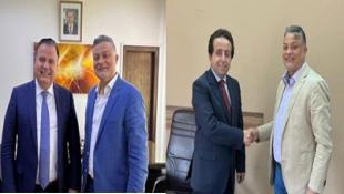 بالصور: رئيس غرفة التجارة العربية في البيرو  القنصل د. حامد ابو ظهر يزور القاضيين رهيف رمضان وماهر الزين في مكتبهما بصيدا