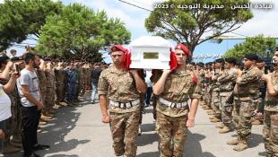 بالصور : الجيش اللبناني شييع الملازم أول الطيار الشهيد ريشار صعب الذي قضى في حادث تحطم الطوافة العسكرية