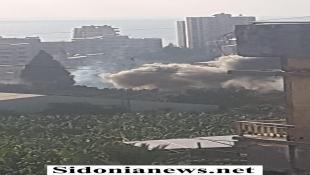 بالصور : النائب البزري تفقد مكان الغارة في صيدا |  استهداف ارض زراعية في صيدا بصواريخ مسيرة اسرائيلية؟ | هل حملت رسائل تحذيريه ؟