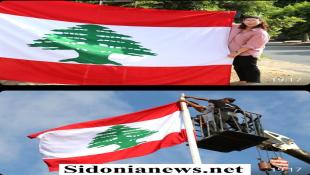 بالصور: العلم اللبناني يرفرف مجددًا في بلدة الهلالية - صيدا  بمبادرة من رئيسة لجنة الاشغال هنا ابو مرعي