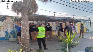 بالصور: بلدية صيدا: شرطة البلدية تواصل إزالة المخالفات والتعديات على الأملاك العامة