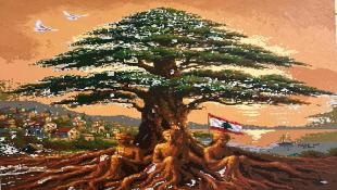 بالصور : لوحة إبنة مدينة صيدا ملكة عدنان العبد تفوز بالمرتبة الاولى في مسابقة عيد الإستقلال