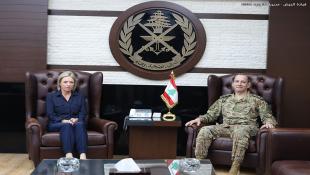 قائد الجيش العماد رودولف هيكل بحث مع جينين بلاسخارت والبحث تناول الاضاع العامة في لبنان والمنطقة