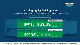 بلدية صيدا : لجنة تنظيم قطاع المولدات اصدرت بيان تكلفة الاشتراكات الكهربائية لشهر تشرين الثاني ٢٠٢٥