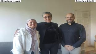 رئيس لجنة البيئة في بلدية صيدا الأستاذ يوسف طعمة والسيدة أماني أبوزينب زارا  النائب د. نجاة عون صليبا  للتشاور في مقترحات مشاريع بيئية لصيدا